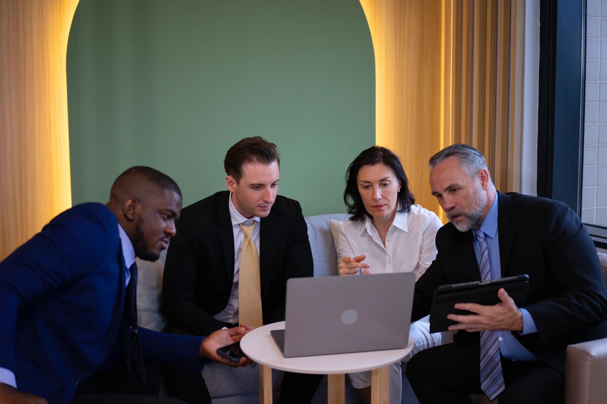 Office team collaborating during a business meeting